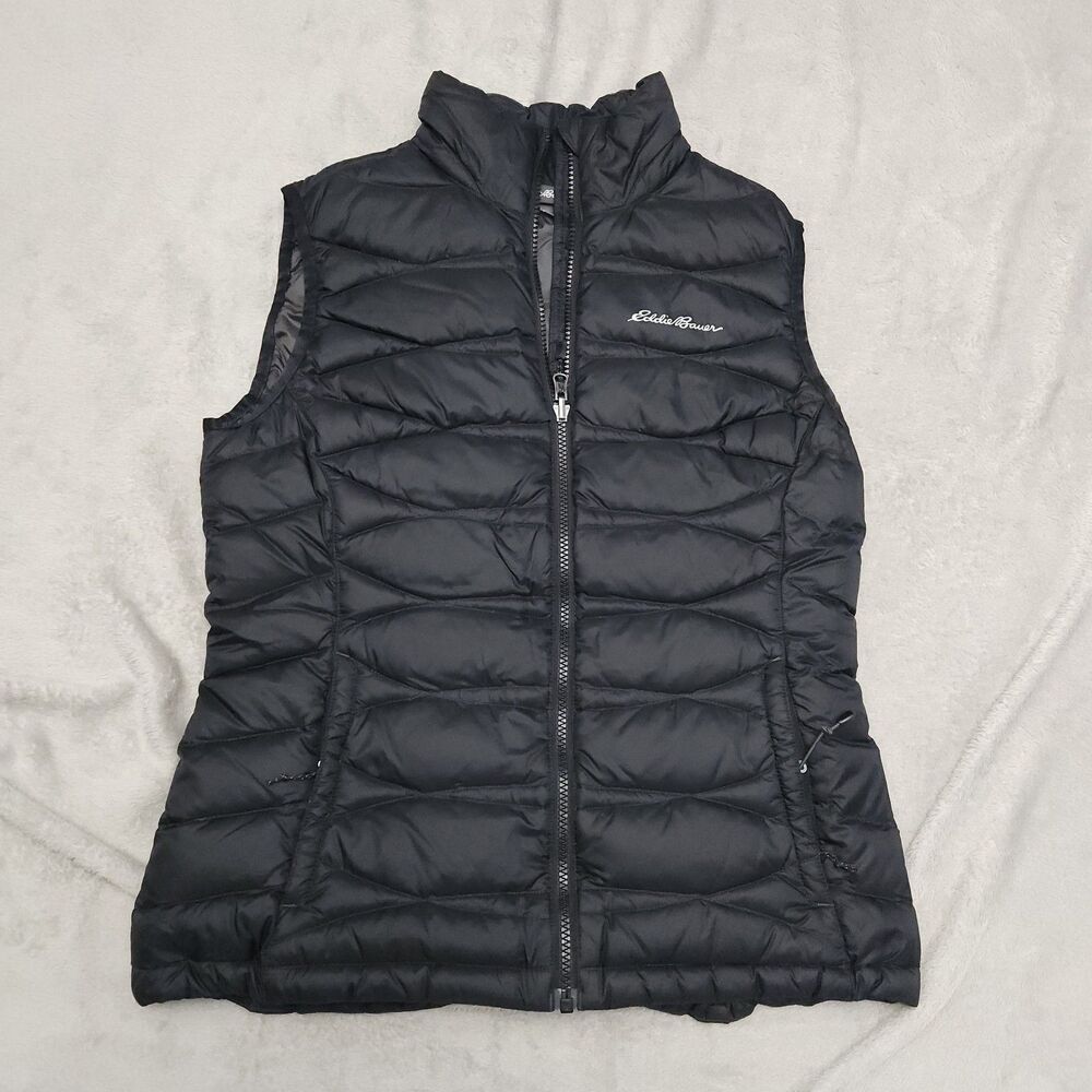 Eddie Bauer Vest Womens Small Black Goose Down Puffer
